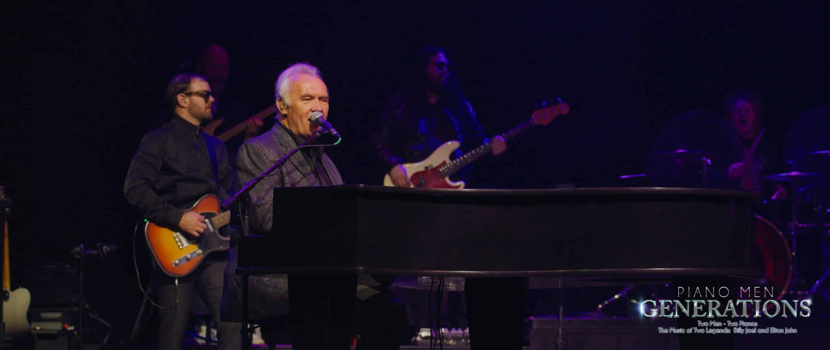 Piano Men: Generations performing live on stage in front of a packed crowd